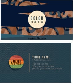 Business Card Template Flat Lines Decor Vector File