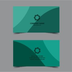 Business Card Template Green Color Free Vector