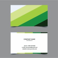 Business Card Template Green Color Shades Free Vector
