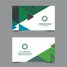 Business Card Template Green Theme Free Vector