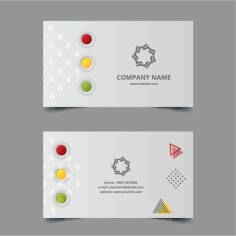 Business Card Template Grey Theme Free Vector