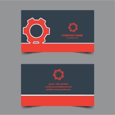 Business Card Template Red and Blue Free Vector