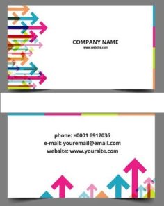 Business Card Template with Arrows Free Vector