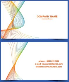 Business Card Template with Colorful Lines Free Vector