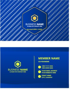 Business Card Template with Wave Lines Free Vector