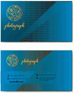 Business Card Templates Dark  Waves Fish Sketch Vector File