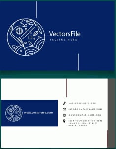 Business Card Templates Fish Logotype Plain Flat Decor Vector File