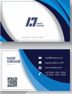 Business Card Templates Modern Contrast Dynamic Swirled Decor Free Vector