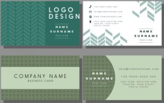 Business Card Templates Repeating Symmetric Pattern Decor Free Vector
