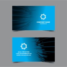 Business Card Theme Blue Color Free Vector