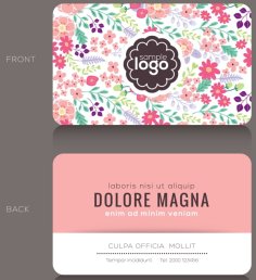 Business Card with Flowers Free Vector Free Vector