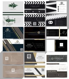 Business Cards Templates Colored Modern Decor Free Vector