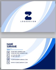 Business Cards Templates Elegant Dynamic Curves Decor Free Vector