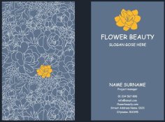 Business Cards Templates Handdrawn Botanical Identity Decor Free Vector