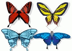 Butterflies Colors Blend Decor Free Vector