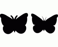 Butterfly Black Free DXF Vectors File