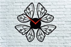 Butterfly Clock CNC Laser Cutting Free CDR File