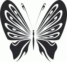 Butterfly Doodle Vector Art Free DXF Vectors File