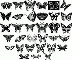 Butterfly Ornaments Decor DXF File DXF Vectors File