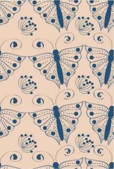 Butterfly Pattern Background Blue Repeating Design Free Vector