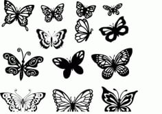 Butterfly Set Template Free Vector