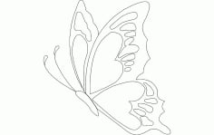 Butterfly Sketch Sticker Free DXF Vectors File