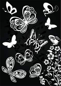 Butterfly Sticker Template Free Vector File