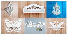 Butterfly Wall Mounted Wooden Laser Cut Puzzle Shelf Decor CDR File