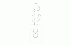 Cactus Cover Plate Free DXF Vectors File