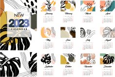 Calendar 2023 Background Abstract Template Free Vector