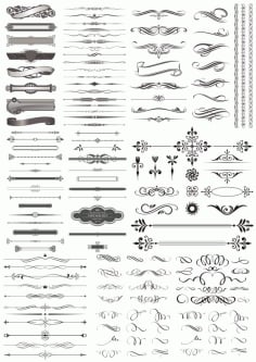 Calligraphic Design Decorative Elements Free CDR Vectors File