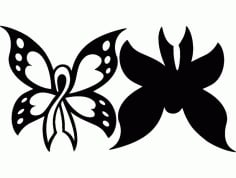 Cancer Butterfly 2pc 12×12 Free DXF Vectors File