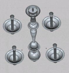 Candlestick 3D Drawing DWG File