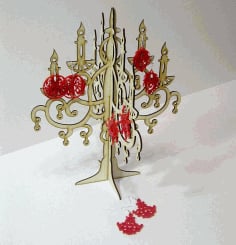 Candlestick Jewelry Hanger Laser Cut Free CDR Vectors File