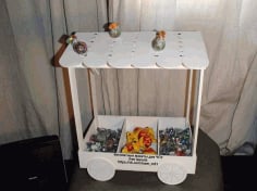 Candy Cart Sweet Trolly Laser Cut CDR File