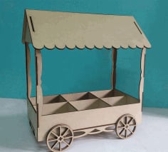 Candy Cart Template Laser Cut CDR File
