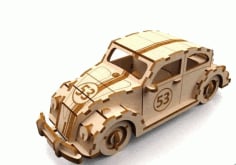 Car Herbie 3mm Laser Cut 3D Puzzle DXF File