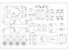 Car Parts with Number Free DXF Vectors File