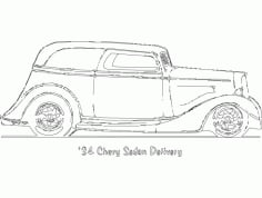 Car Stickers 34 Chevy Sedan Delivery DXF File