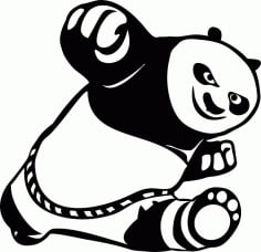 Car Stickers Cute Kung Fu Panda Free CDR Vectors File