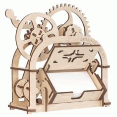 Card Holder Mechanical 3D Wooden Puzzle Box Free Vector DXF File
