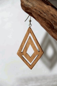 Carved Laser cut Wooden Earrings CDR File
