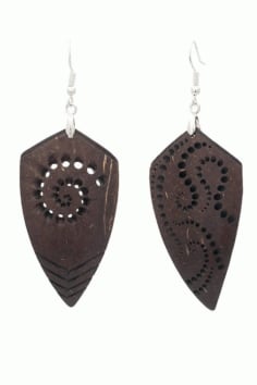 Carved Wooden Abstract Laser Cut Earrings Jewelry Templates Free Vector CDR File