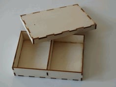 Carved Wooden Center Partition Oraganizer Box DXF File