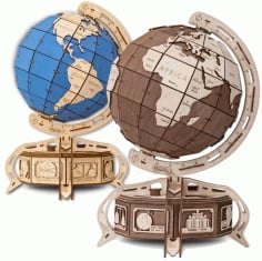 Carved Wooden Globe Miniature CDR File