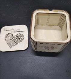 Carved Wooden Heart Box CDR File