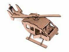 Carved Wooden Jet Plane Laser Cut 3D Puzzle CDR File