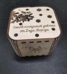 Carved Wooden Laser cut Christmas Box Puzzle CDR File