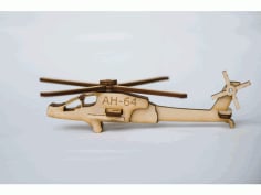 Carved Wooden Mini Helicopter Laser Cut Puzzle CDR File