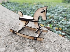 Carved Wooden Mini Rocking Horse CDR File